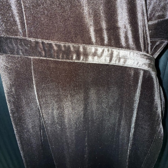 Velvet Wrap Dress in Brown - Picture 4 of 4
